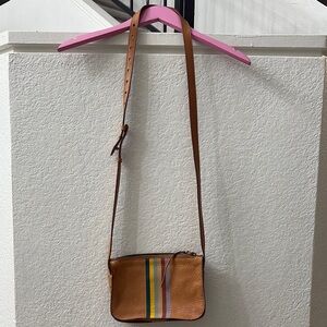 Madewell Brown and Tan Leather Crossbody Bag